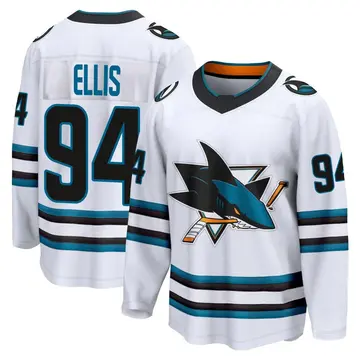 Men's Ryan Ellis San Jose Sharks ＃94 Breakaway White Away 2nd Jersey