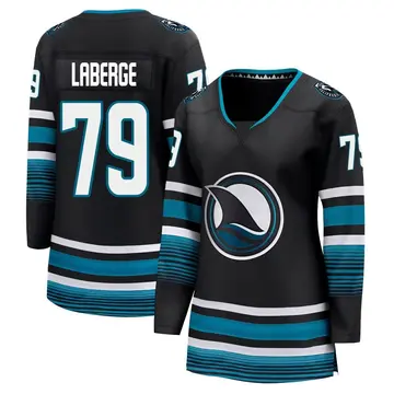 Women's Samuel Laberge San Jose Sharks ＃79 Breakaway Black Alternate Premier Jersey