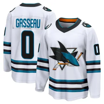 Youth Andre Gasseau San Jose Sharks ＃0 Breakaway White Away 2nd Jersey
